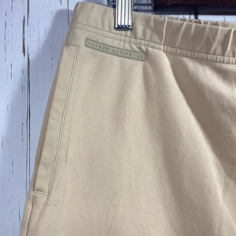 Lauren Active Ralph Lauren Cream Drawstring Capri Pants Size L Athleisure Casual - Picture 4 of 16